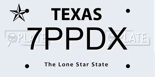 7PPDX Texas License Plate