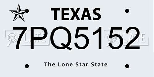 7PQ5152 Texas License Plate