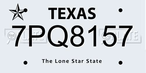 7PQ8157 Texas License Plate