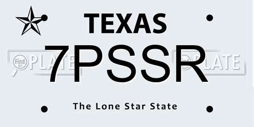7PSSR Texas License Plate