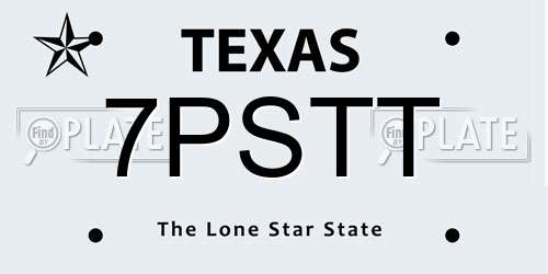 7PSTT Texas License Plate