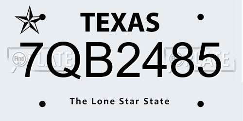 7QB2485 Texas License Plate