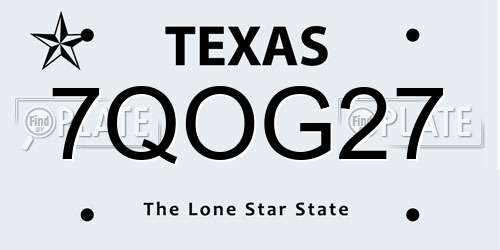 7QOG27 Texas License Plate
