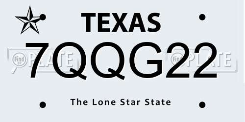 7QQG22 Texas License Plate