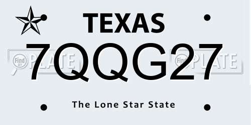 7QQG27 Texas License Plate