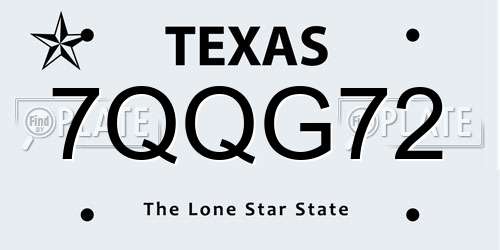 7QQG72 Texas License Plate