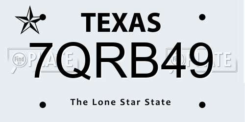 7QRB49 Texas License Plate