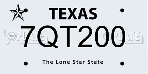 7QT200 Texas License Plate