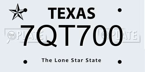 7QT700 Texas License Plate