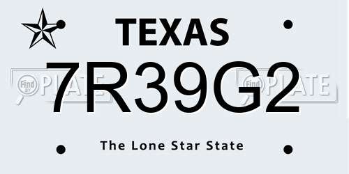 7R39G2 Texas License Plate