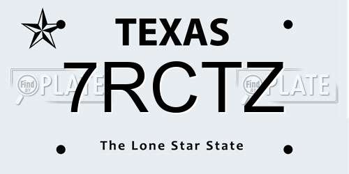 7RCTZ Texas License Plate