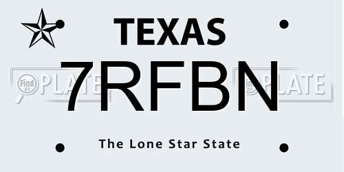 7RFBN Texas License Plate