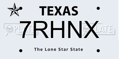 7RHNX Texas License Plate