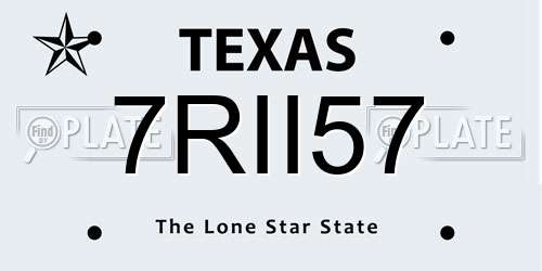 7RII57 Texas License Plate