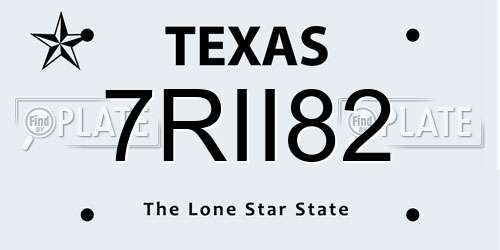 7RII82 Texas License Plate