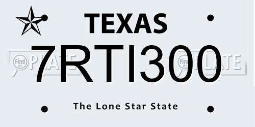 7RTI300 Texas License Plate
