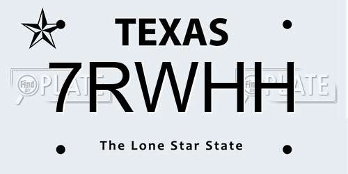 7RWHH Texas License Plate