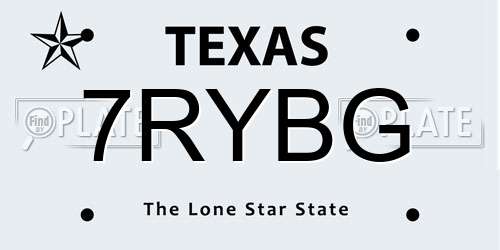 7RYBG Texas License Plate