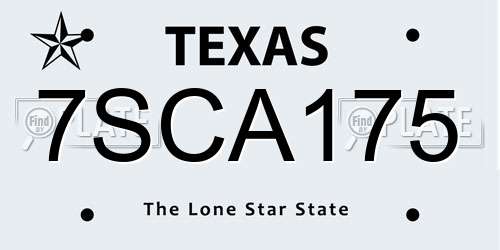 7SCA175 Texas License Plate