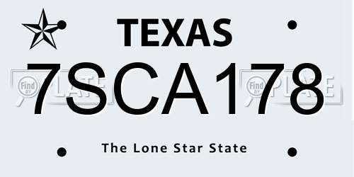 7SCA178 Texas License Plate