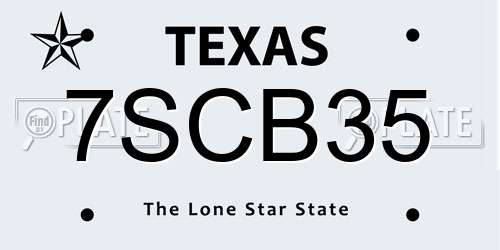 7SCB35 Texas License Plate