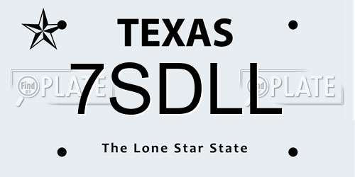 7SDLL Texas License Plate