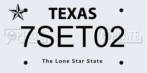 7SET02 Texas License Plate