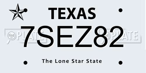 7SEZ82 Texas License Plate