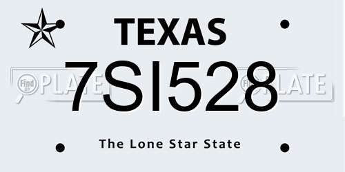 7SI528 Texas License Plate