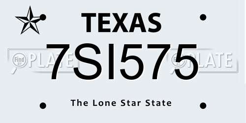 7SI575 Texas License Plate