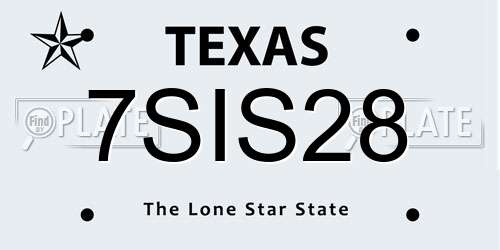 7SIS28 Texas License Plate