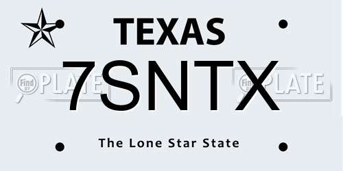 7SNTX Texas License Plate