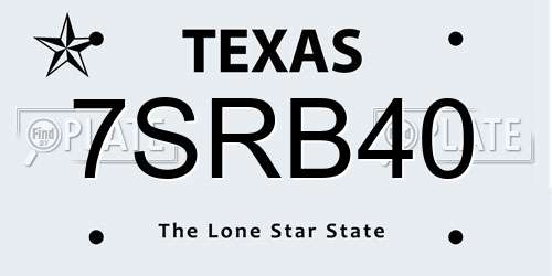 7SRB40 Texas License Plate