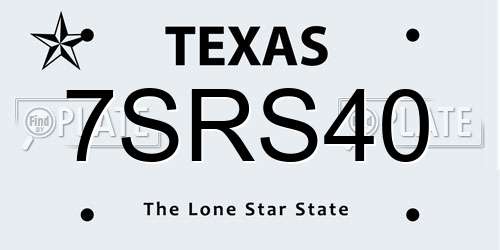 7SRS40 Texas License Plate
