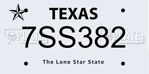 7SS382 Texas License Plate