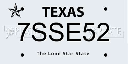 7SSE52 Texas License Plate