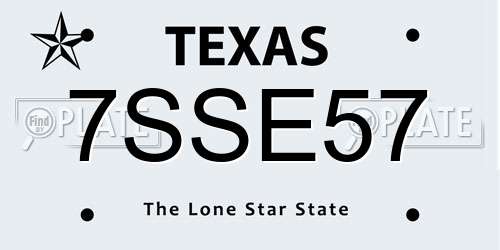 7SSE57 Texas License Plate
