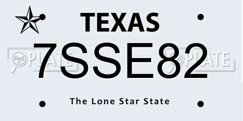 7SSE82 Texas License Plate