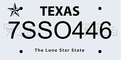 7SSO446 Texas License Plate