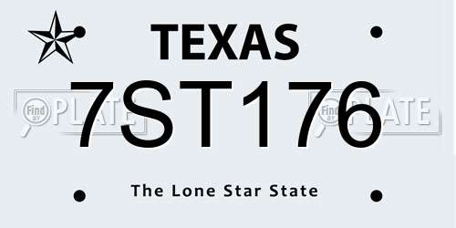 7ST176 Texas License Plate