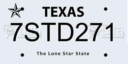 7STD271 Texas License Plate