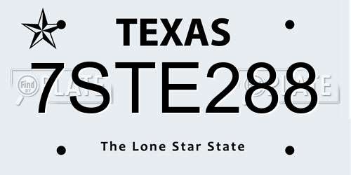 7STE288 Texas License Plate