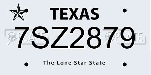 7SZ2879 Texas License Plate