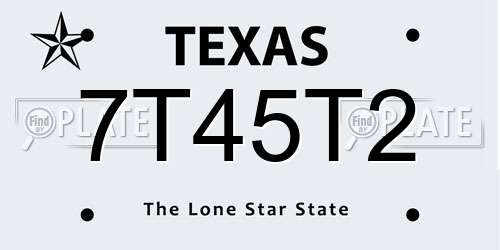 7T45T2 Texas License Plate