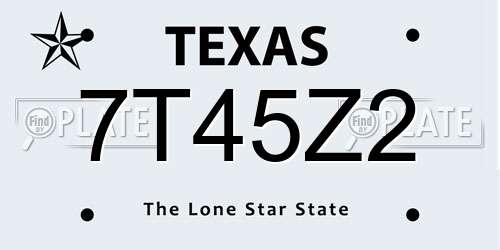 7T45Z2 Texas License Plate