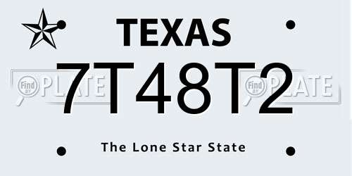 7T48T2 Texas License Plate