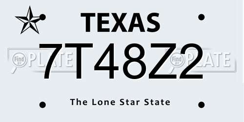 7T48Z2 Texas License Plate