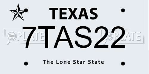 7TAS22 Texas License Plate