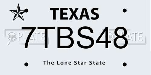 7TBS48 Texas License Plate