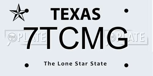 7TCMG Texas License Plate